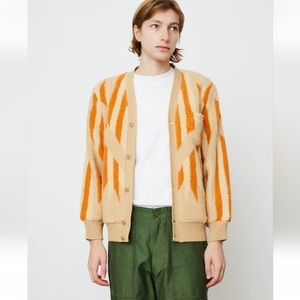 Beams Plus Boa Native Cardigan Rag Pattern/Beige Sweaters size:Men(S) Women(M)